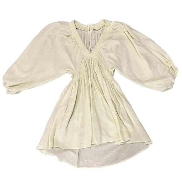 Free People Babydoll Mini Dress Long Sleeve For The Moment Size XS - Picture 3 of 5